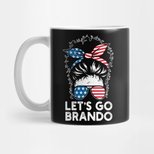 Messy Bun Lets Go Brandon Destressed Flag Mug